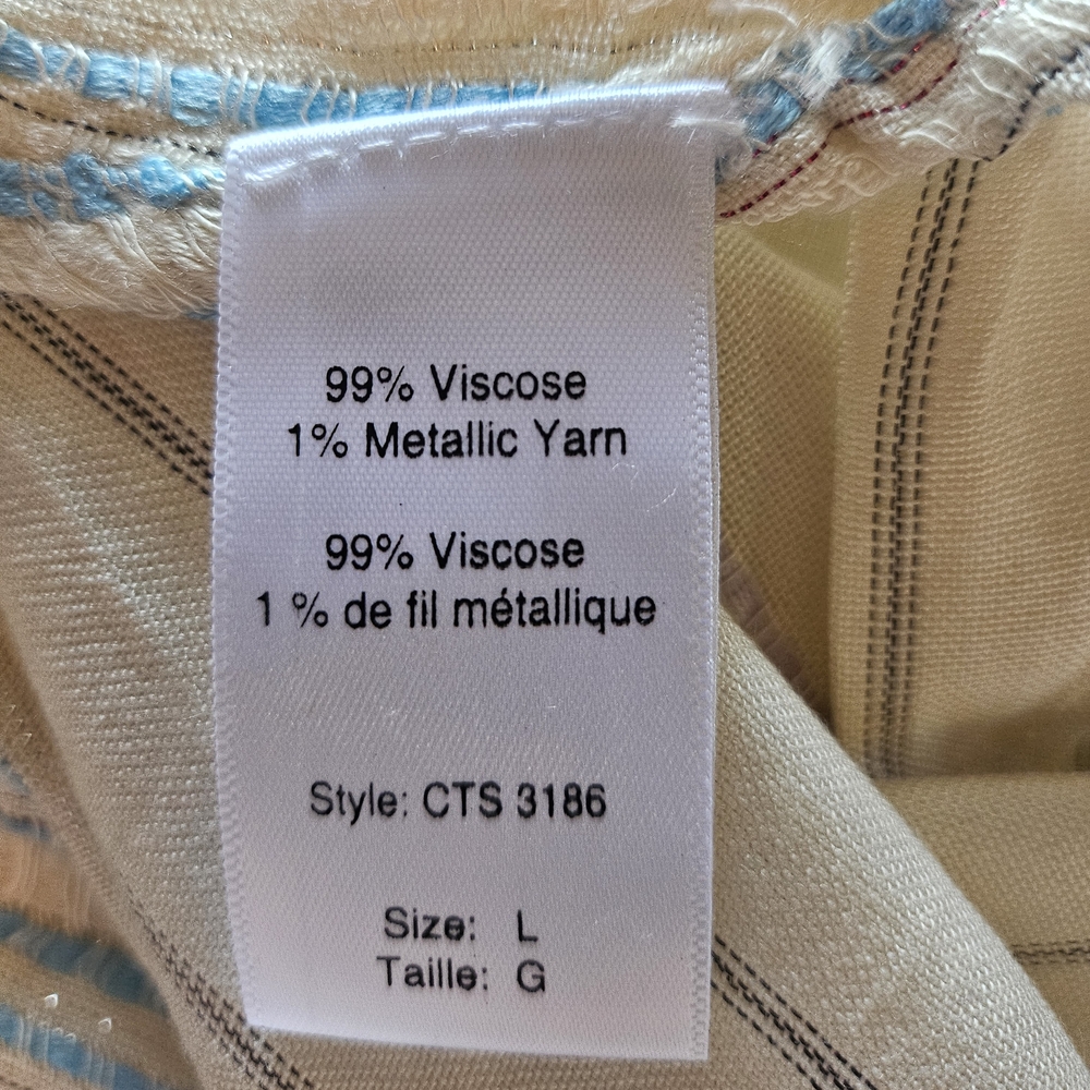 Elan Smocked High Waist Cream and Blue Striped Faux Wrap Coverup Shorts - Picture 5 of 11